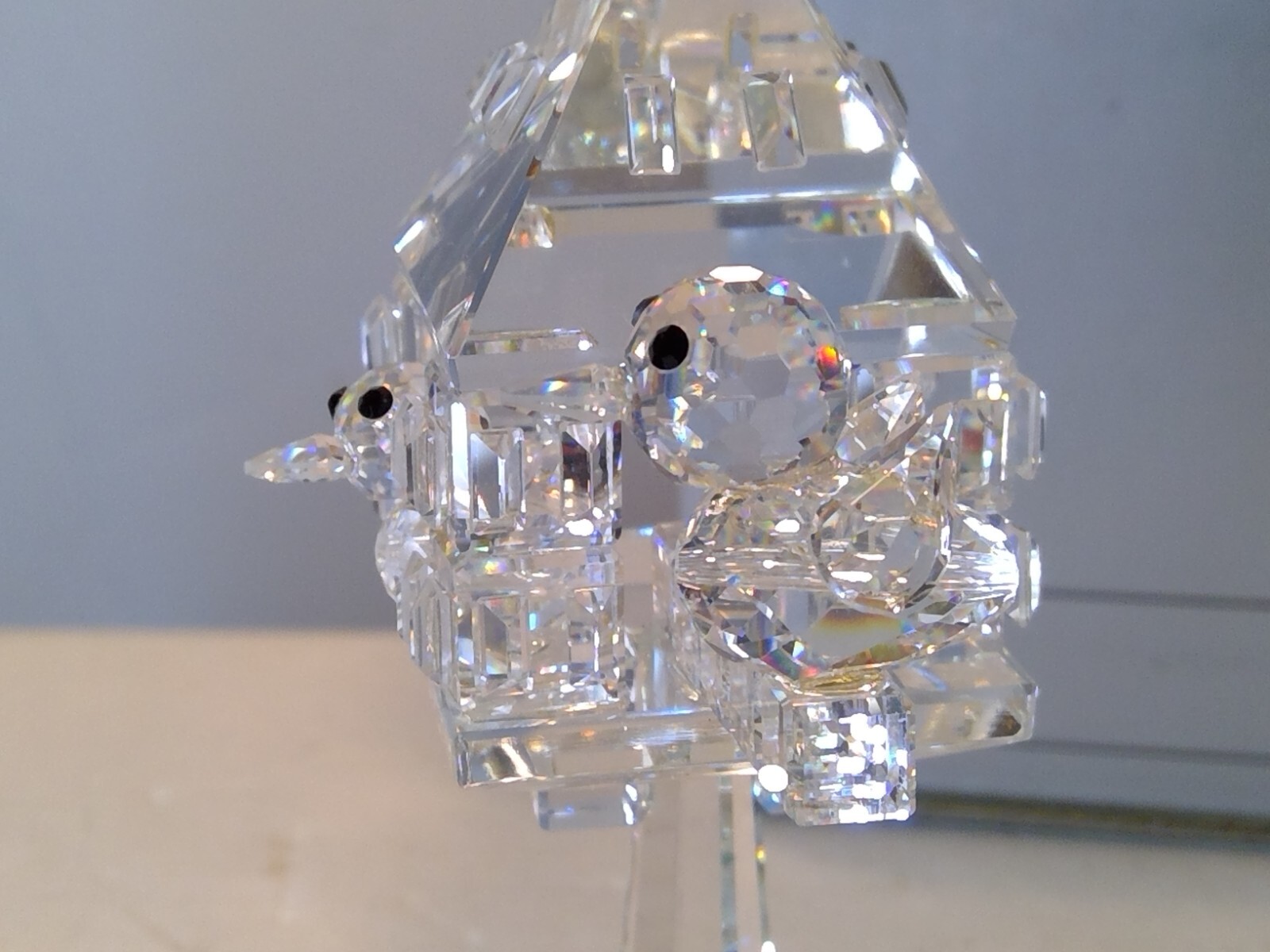 Crystal Symphony Austrian Lead Crystal Bird House Figurine