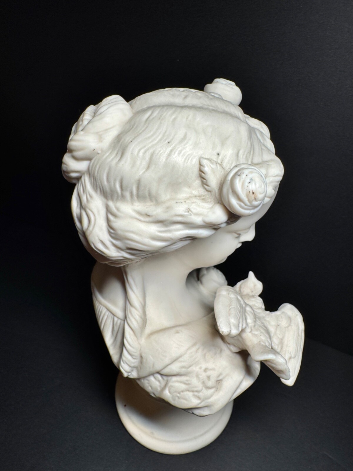 1880 Parian Ware Bust of Lesbia, 140 year old Handwritten Provenance Note