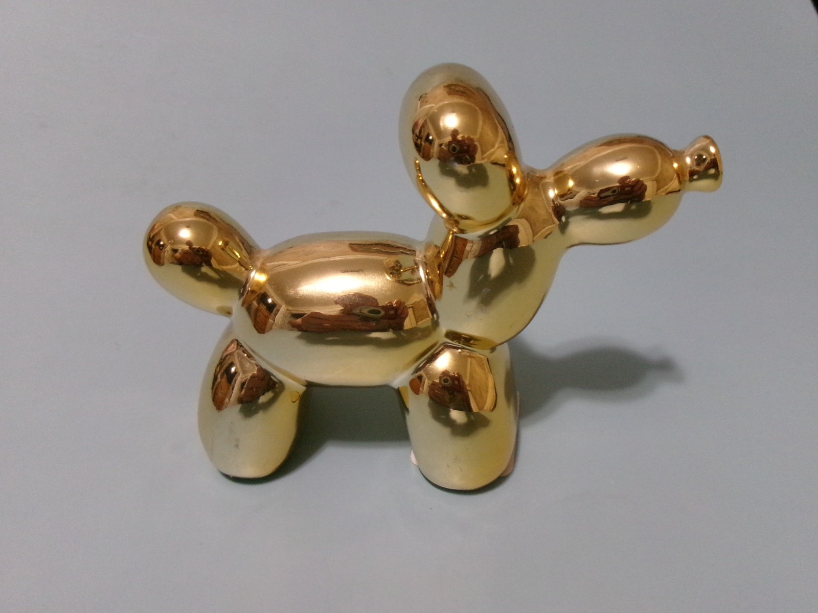 Ceramic Gold Colored Balloon Dog Design Figurine 6.5″ Wide × 6.5″ Tall