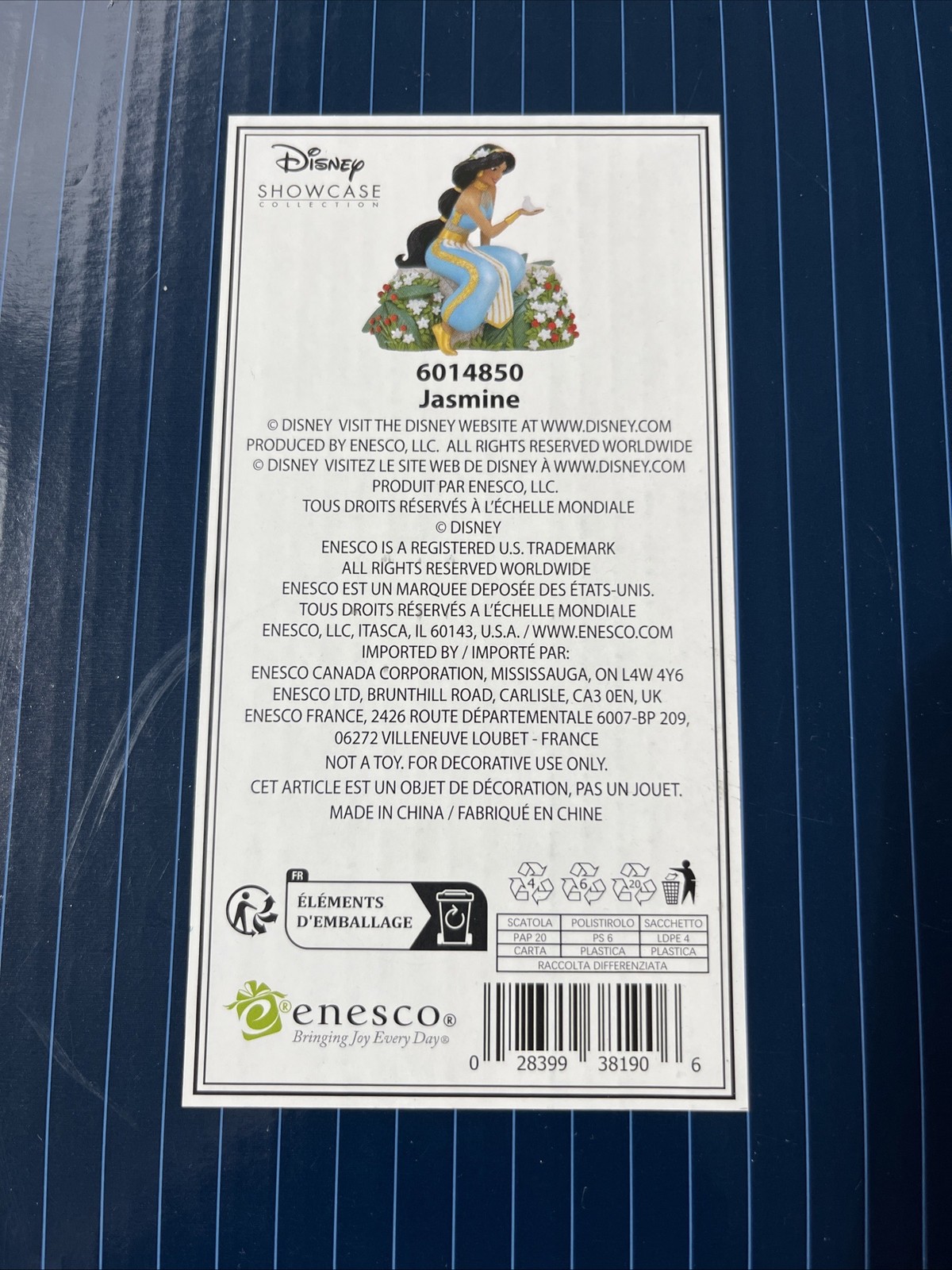 Disney~Showcase Botanical Collection~ Princess JASMINE FIGURINE~6014850~NIB~