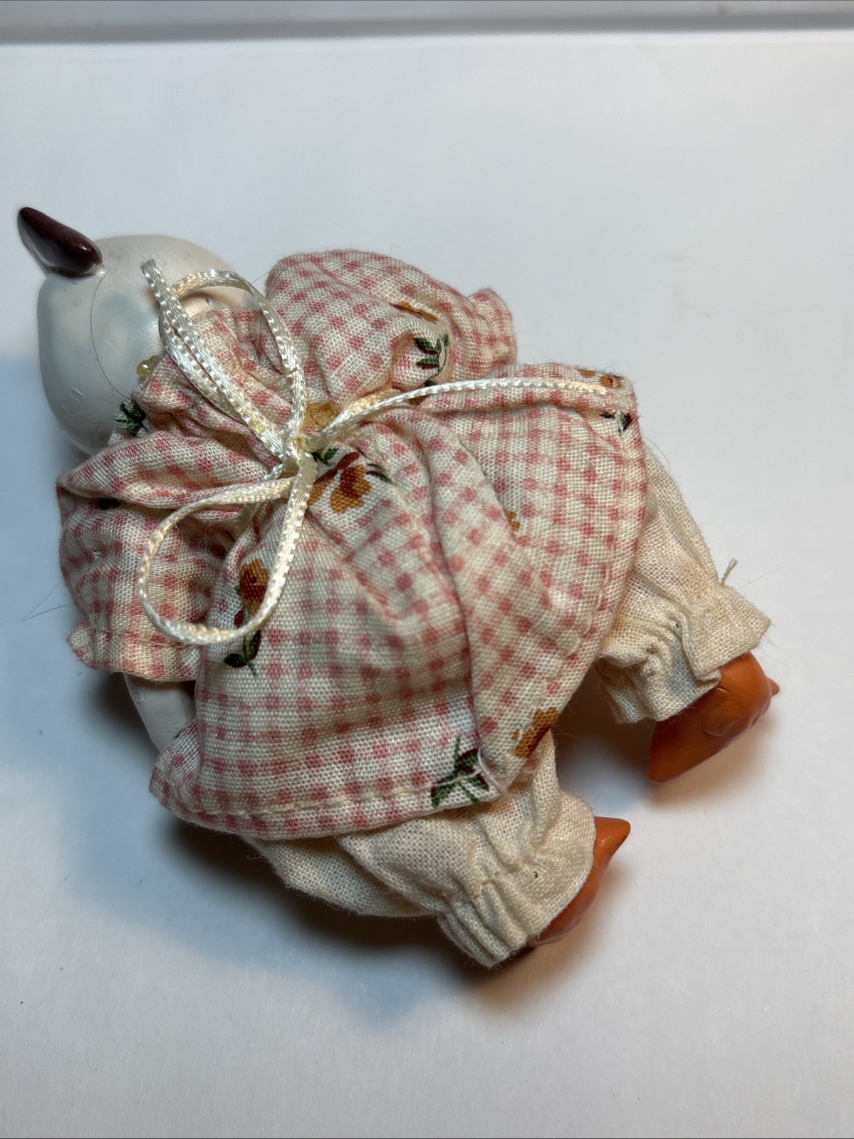 Vintage Suzi Skoglund Clay & Cloth Mouse Duck Rooster Figurines Set Of 3 Rare