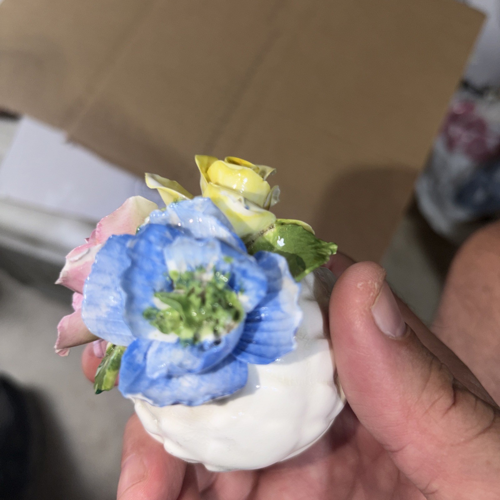 Vintage Radnor Bone China Mini Flowers Hand Made Floral Arrangement England