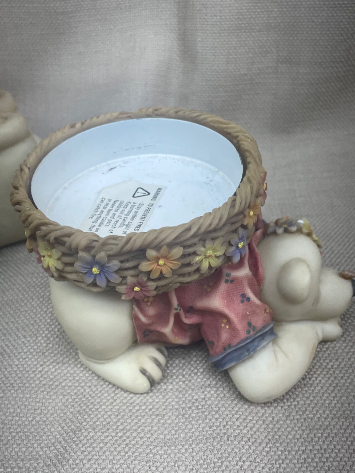 Tender Times HC Accents Pair Bear Figurine Candle Holders see pics 2000s