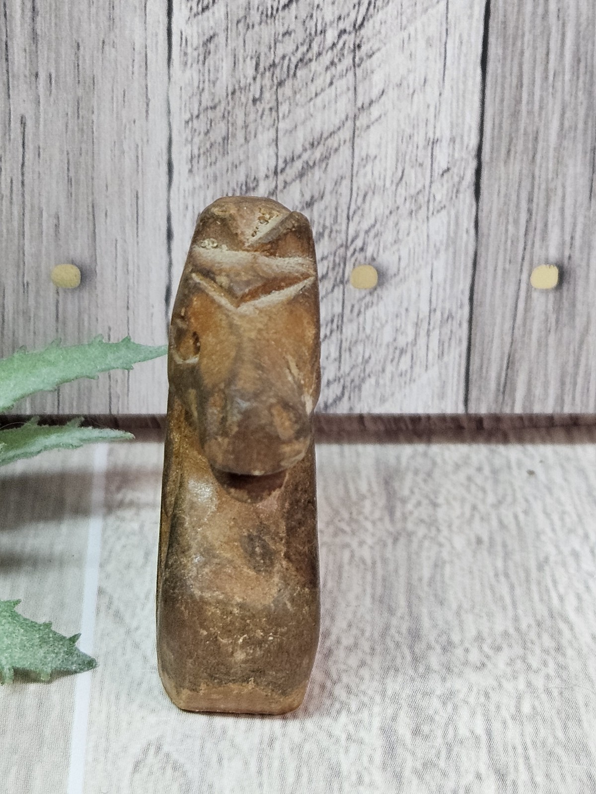 Vintage Miniature Hand Carved Wood Horse Head Figurine Folk Art Mini Decor