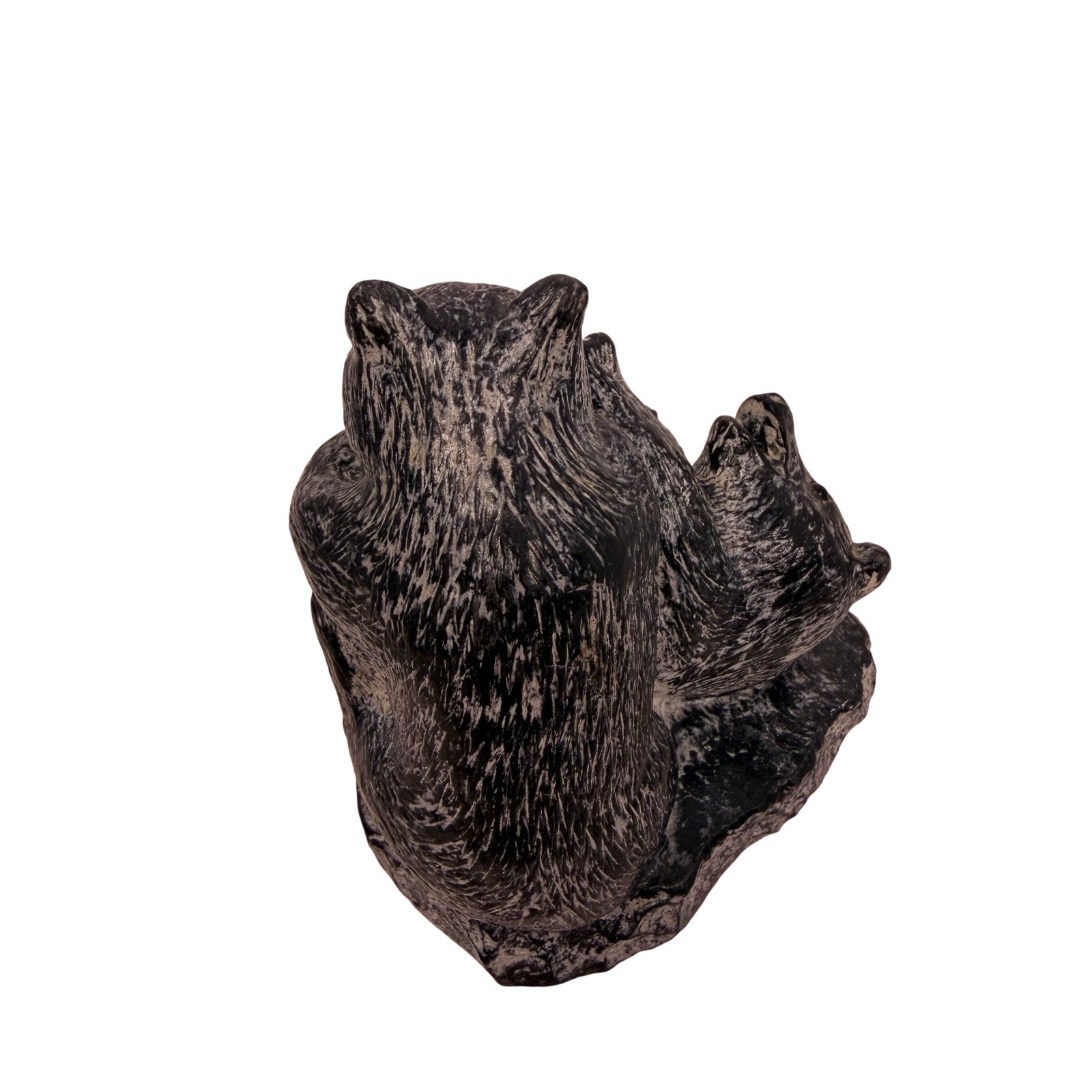 A Wold Original Rustic Cabin Decor Bear Figurine Black Soapstone Composite
