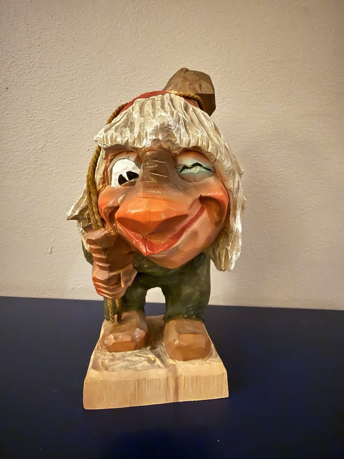 Henning Of Norway Hand Carved Troll “the Gold Digger” , ~ 8” Tall