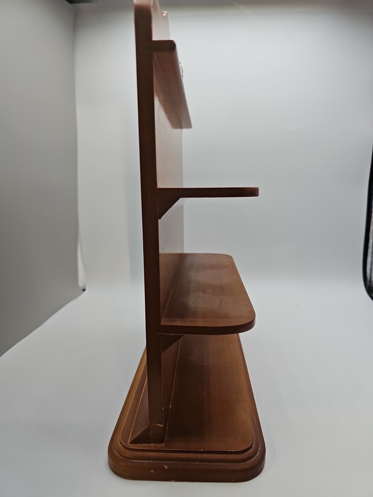 Calico Kittens Wood Display Shelf 3 Shelves For Figurines Freestanding Brown