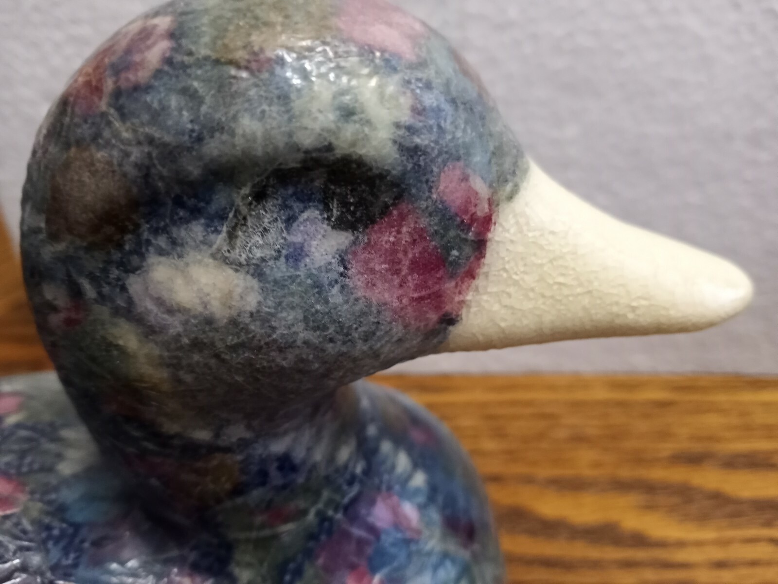 Vintage Decoupage Duck Blue Floral