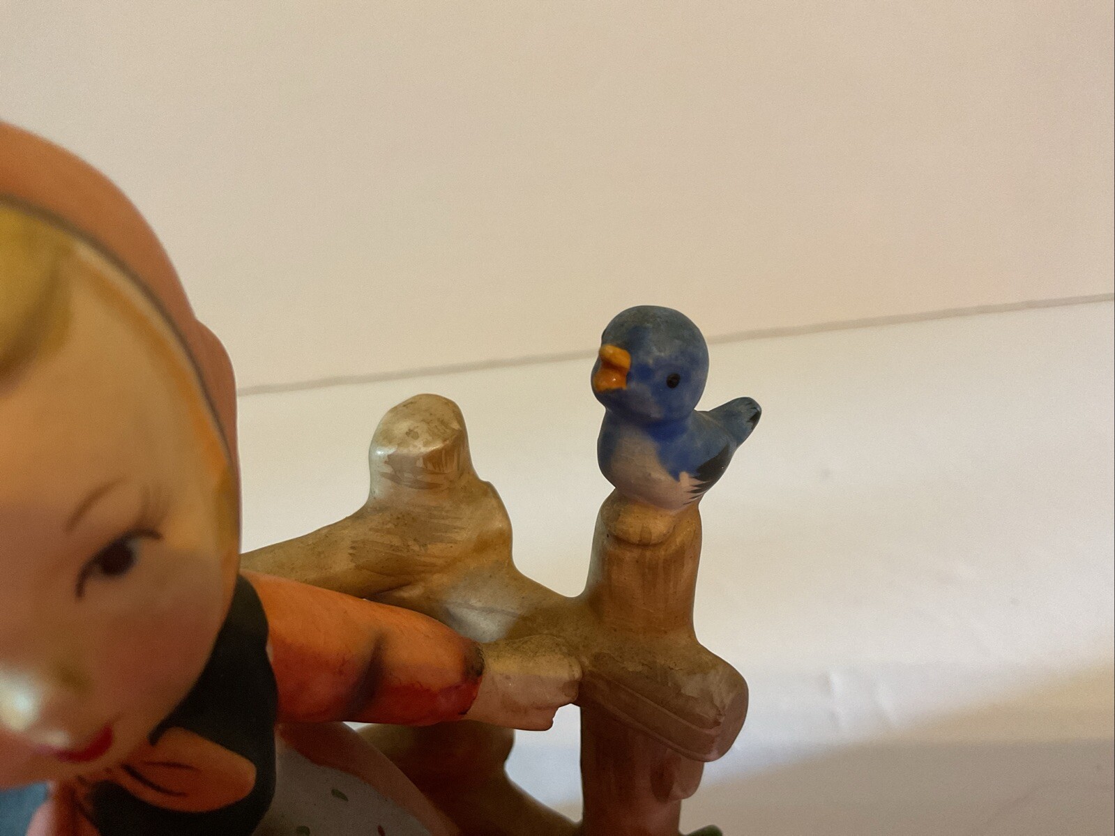 Vintage Erich Stauffer Girl Singing 8028 Figurine Arnart Japan Blue Bird Duck A1