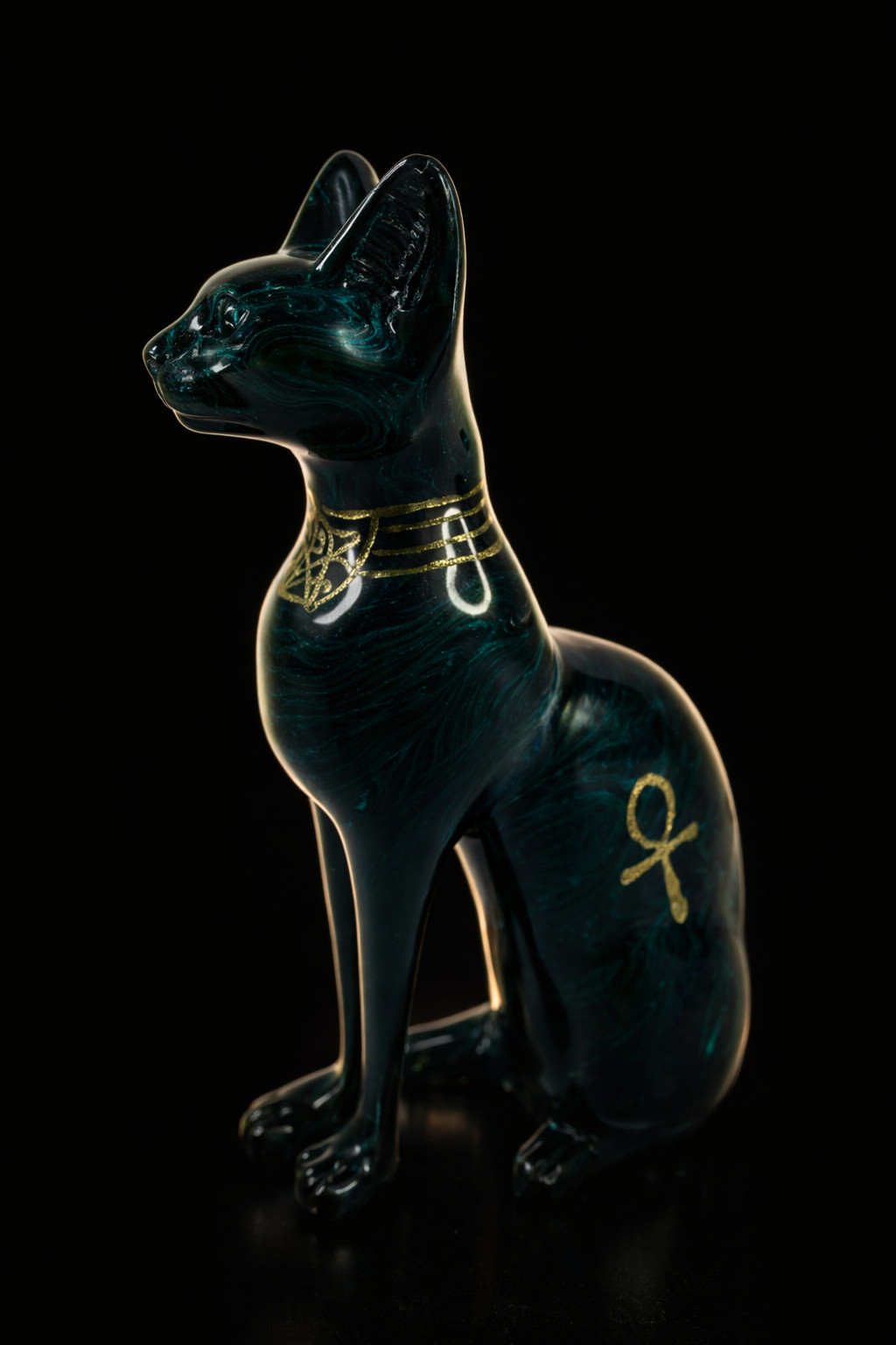 Ancient Egyptian Antiquities Statue Stone Goddess Bastet Cat Pharaonic Sculpture
