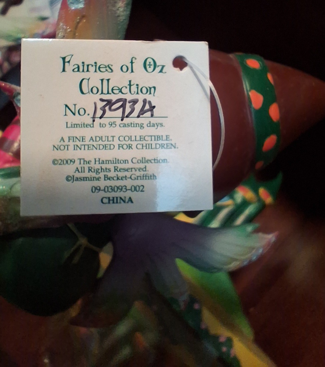 2009 Hamilton Collection Jasmine Becket-Griffith Fairies Wizard of Oz Collection