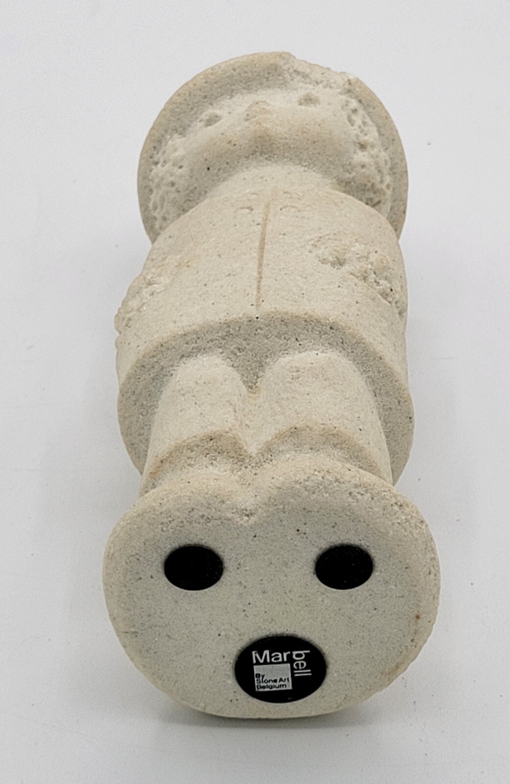 Marbell Stone Art BOY w/ FLOWERS Sculpture Belgium Figure StoneArt Mar Bell