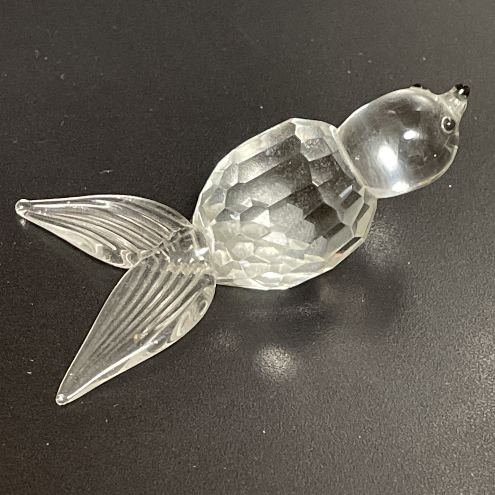 Crystal Seal Figurine Clear with Black Eyes Glass Menagerie