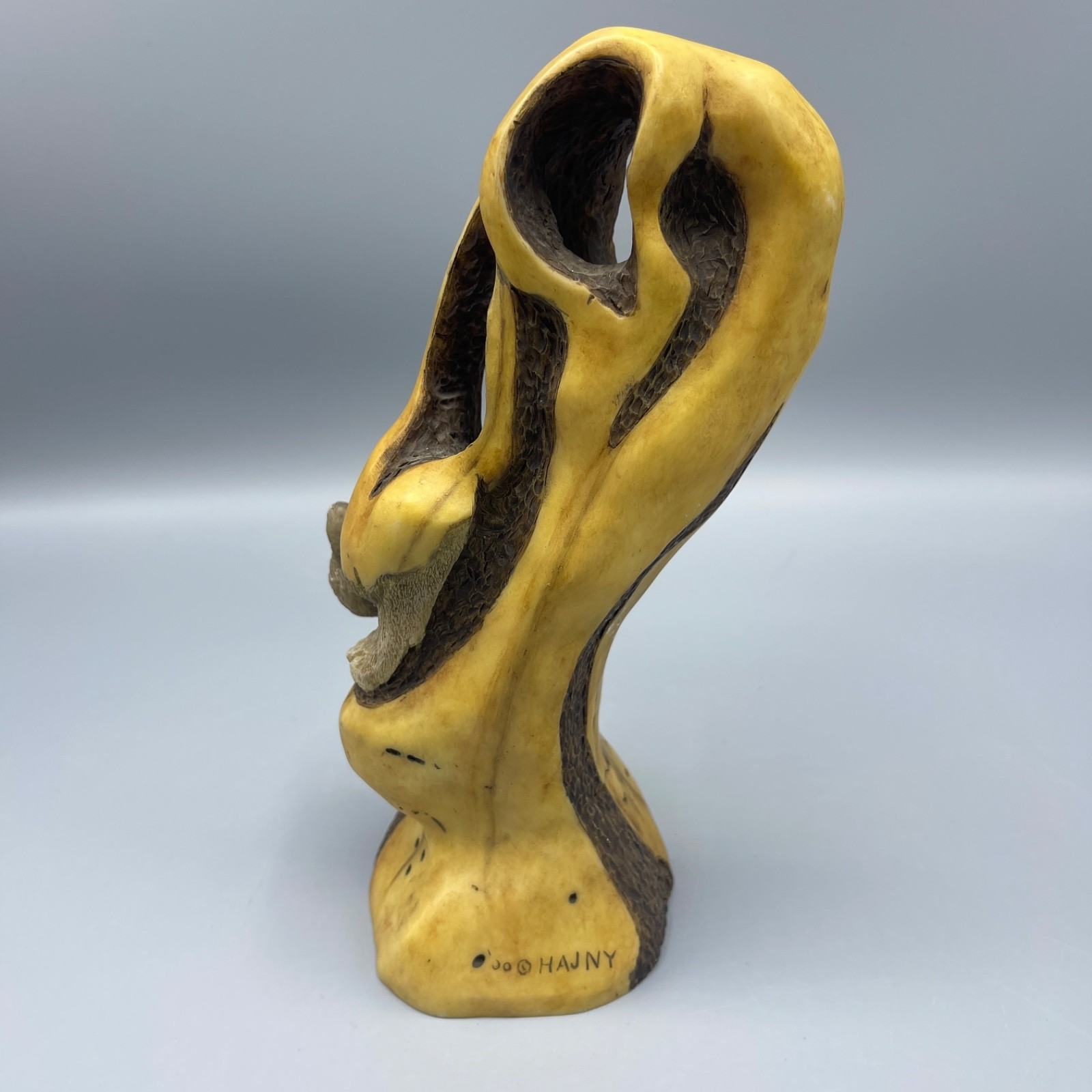 Desiree Hajny 8.75″ Wolf Wood/Resin Sculpture Signed and Dated 2000