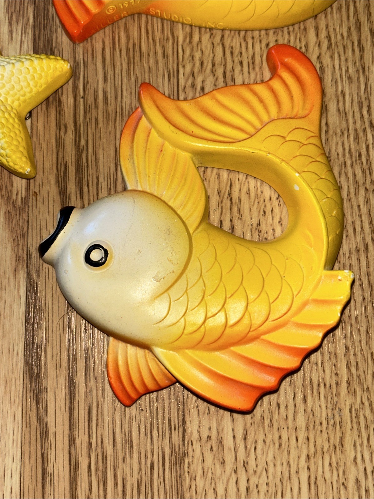 Miller Studios Chalkware Fish Wall Decor Set 1970s MCM Bathroom Rare