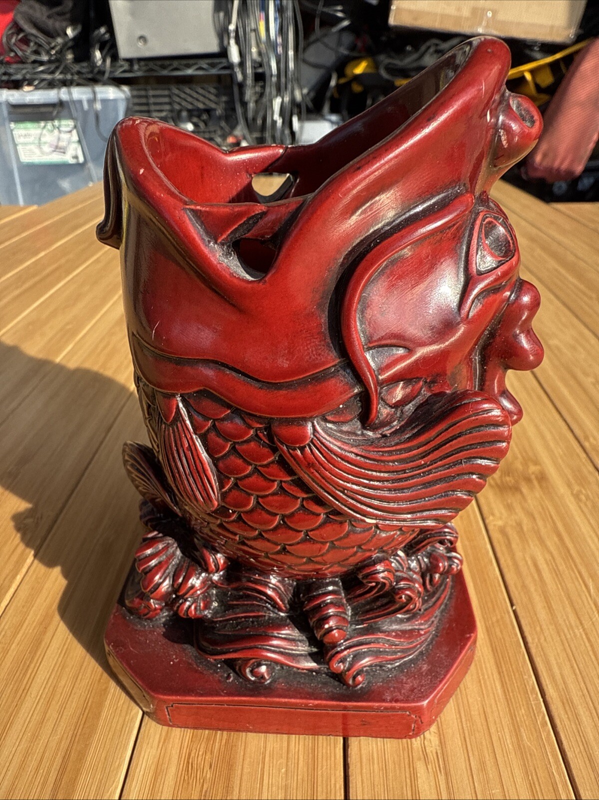 Yi Lin Arts & Treasures of China Koi Fish Pencil Holder And Incense Burner.