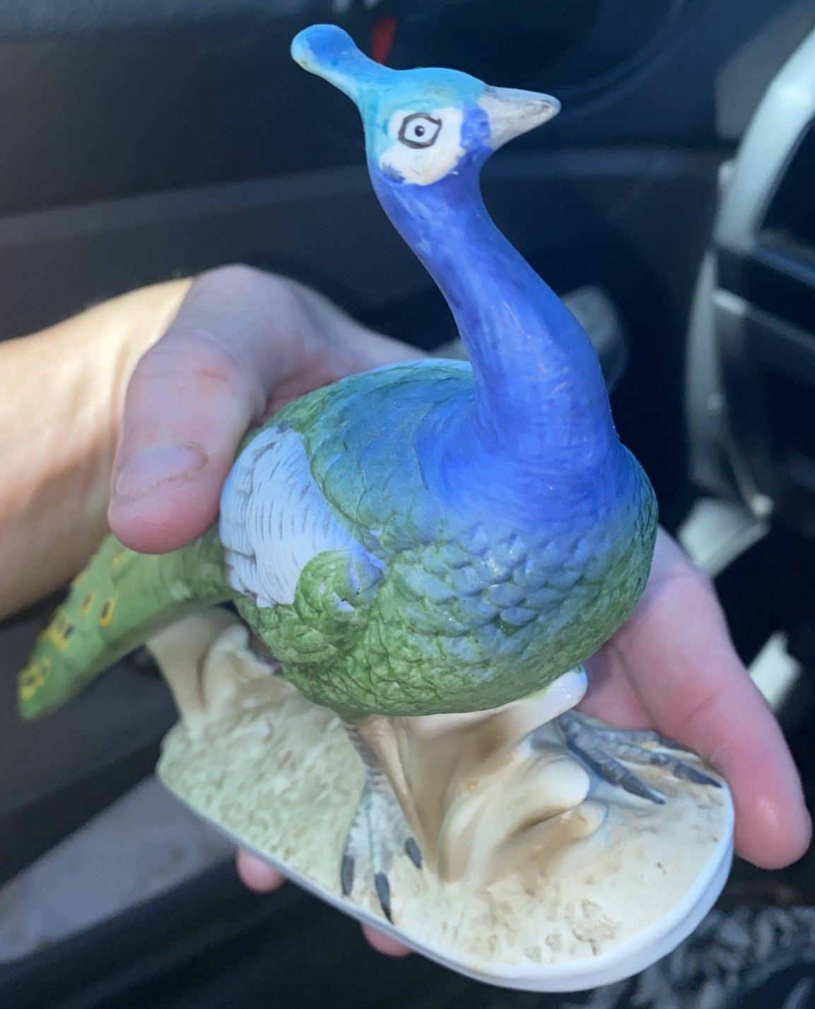 Gorgeous Lefton Peacock Figurine Hand Painted Japan KW2335