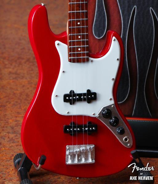 AXE HEAVEN Official Fender Red Jazz Bass MINIATURE Guitar Display Gift, FJ-001