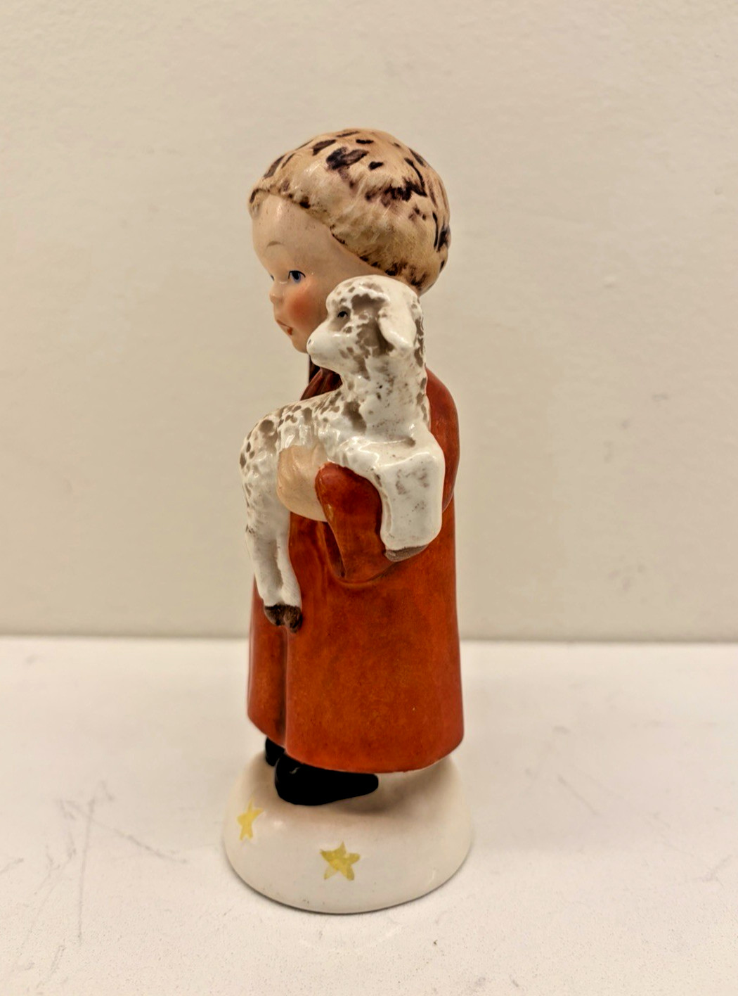 Rare Vintage Hummel Shepherd Boy Red Robe Holding Lamb Staff TM “Full Bee”