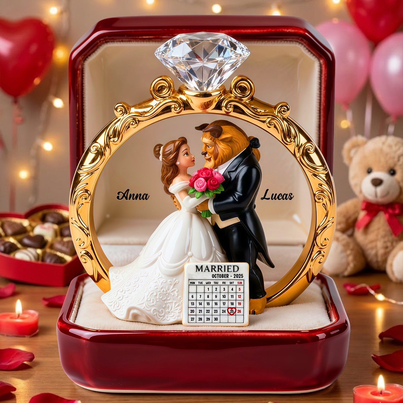 Personalized Belle Beauty And The Beast Acrylic Plaque Wooden Block Desk Decor