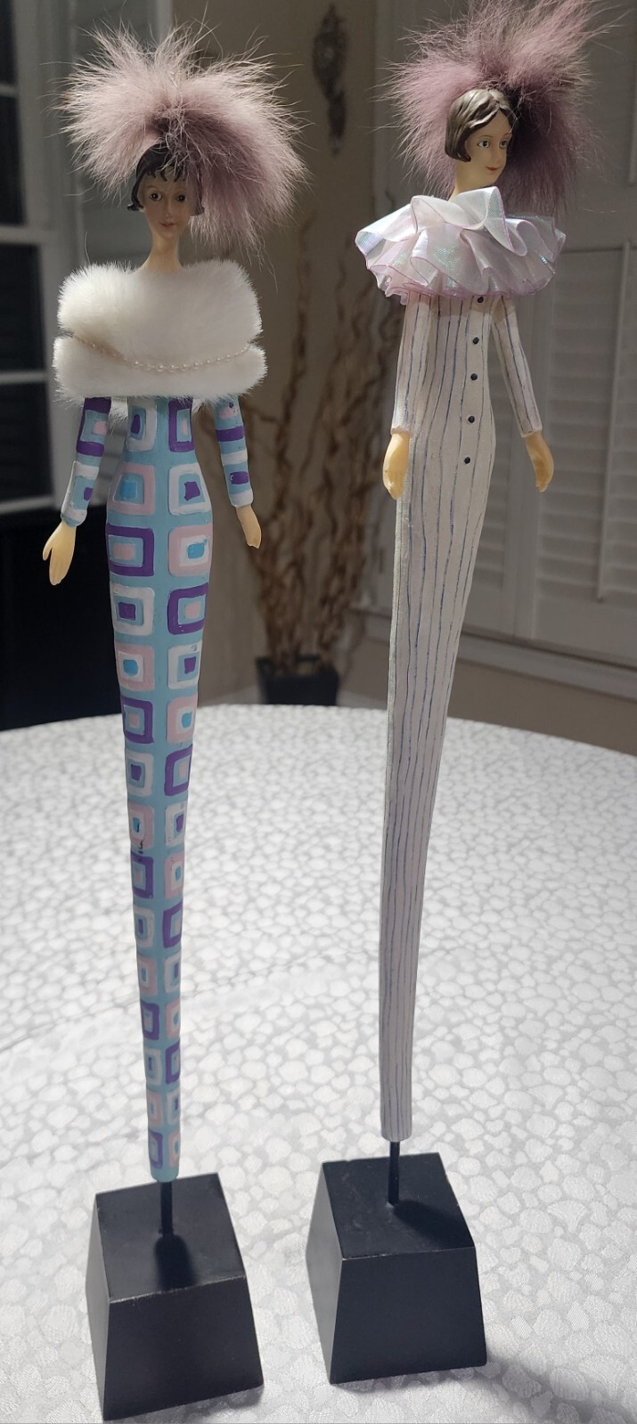 UNIQUE Vintage Female Statue/Arts 2 French Fashion Model FigurinesRunway Walkers