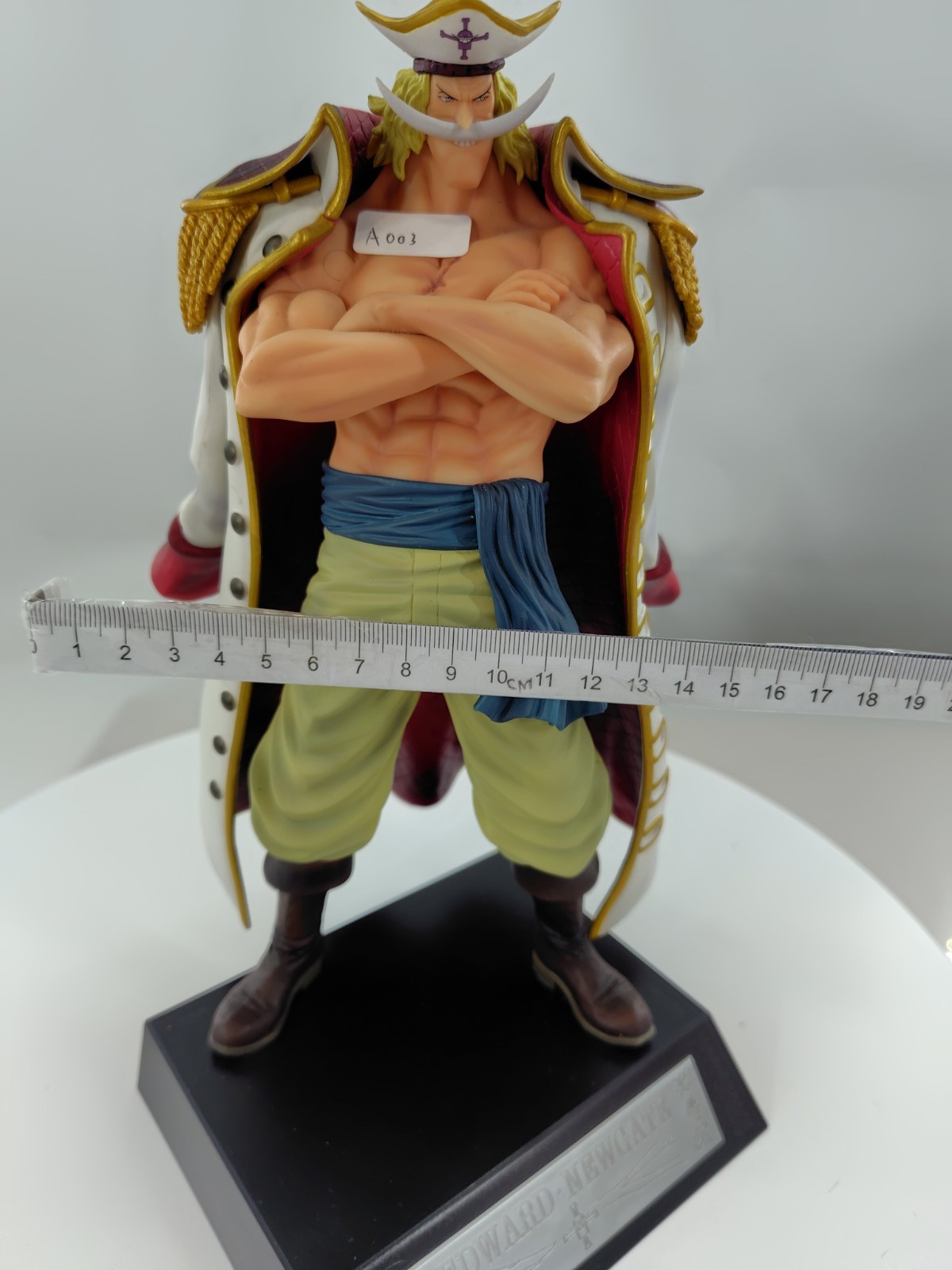 One Piece Edward Newgate on a name plate intricate figure multi color BANDAI DDP