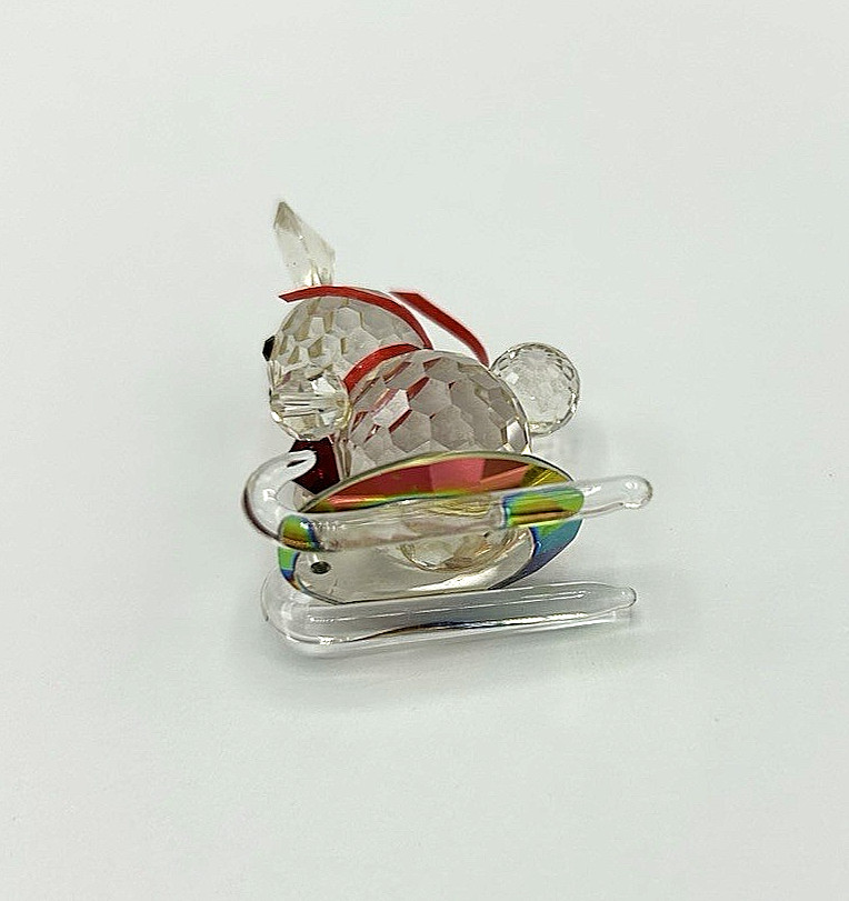 Rare CRYSTAL IMAGES SLEDDING BUNNY