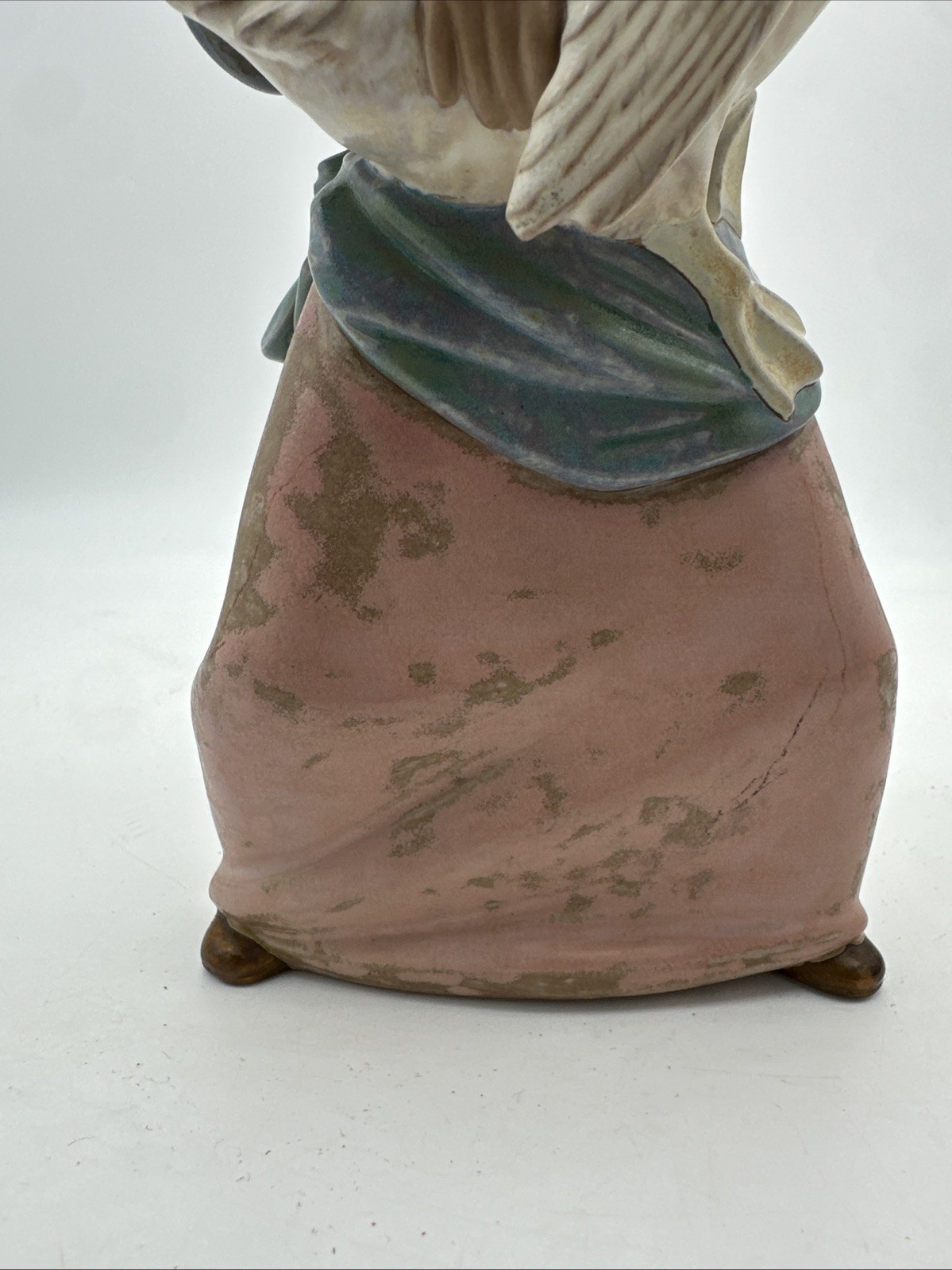 Lladro 1970’s Gres DUCK PULLING PIGTAIL GIRL #2095 Matte Finish 9.5″ Tall