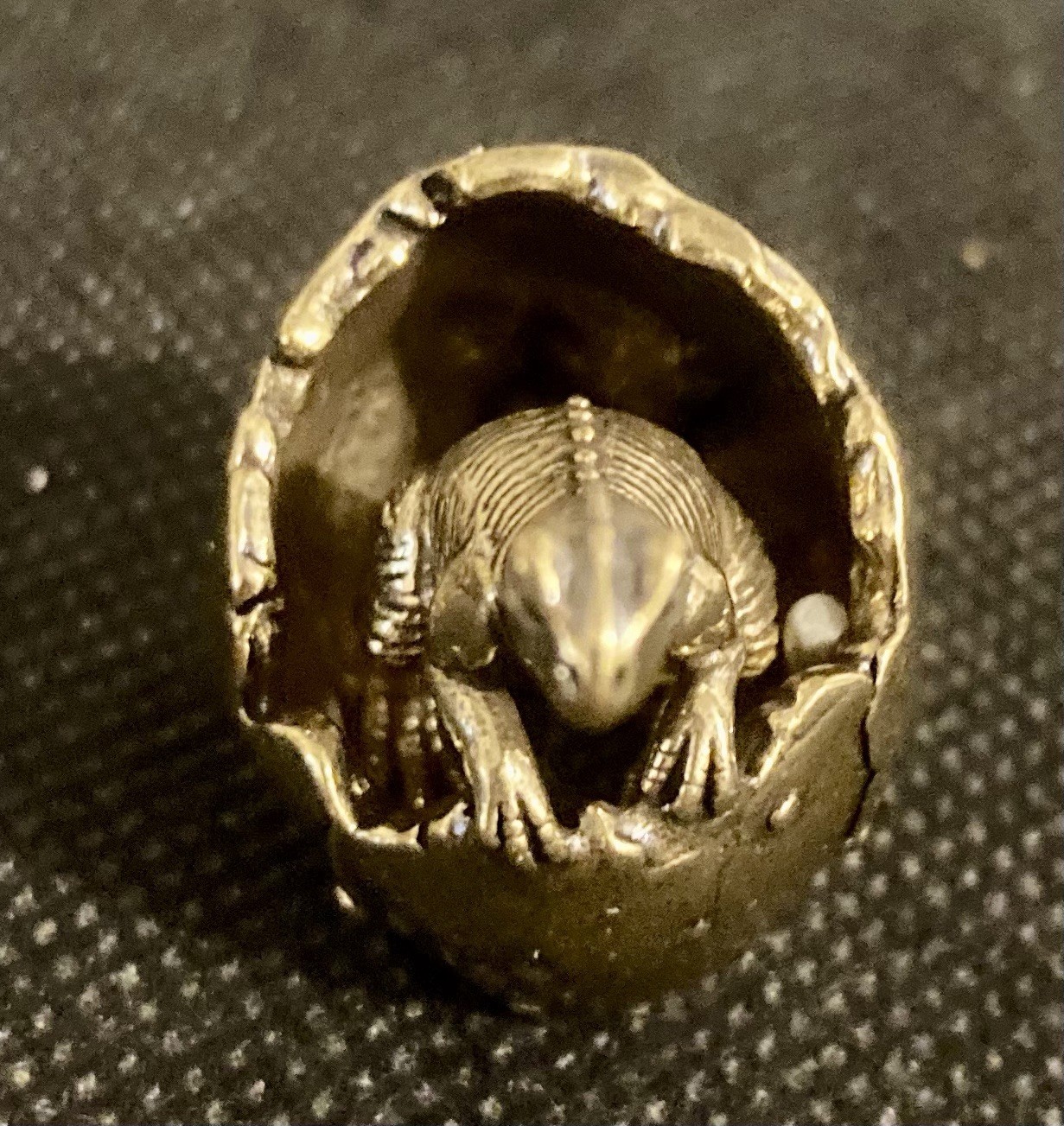 Dinosaur Hatchling 1 1/4″ Brass Figurine