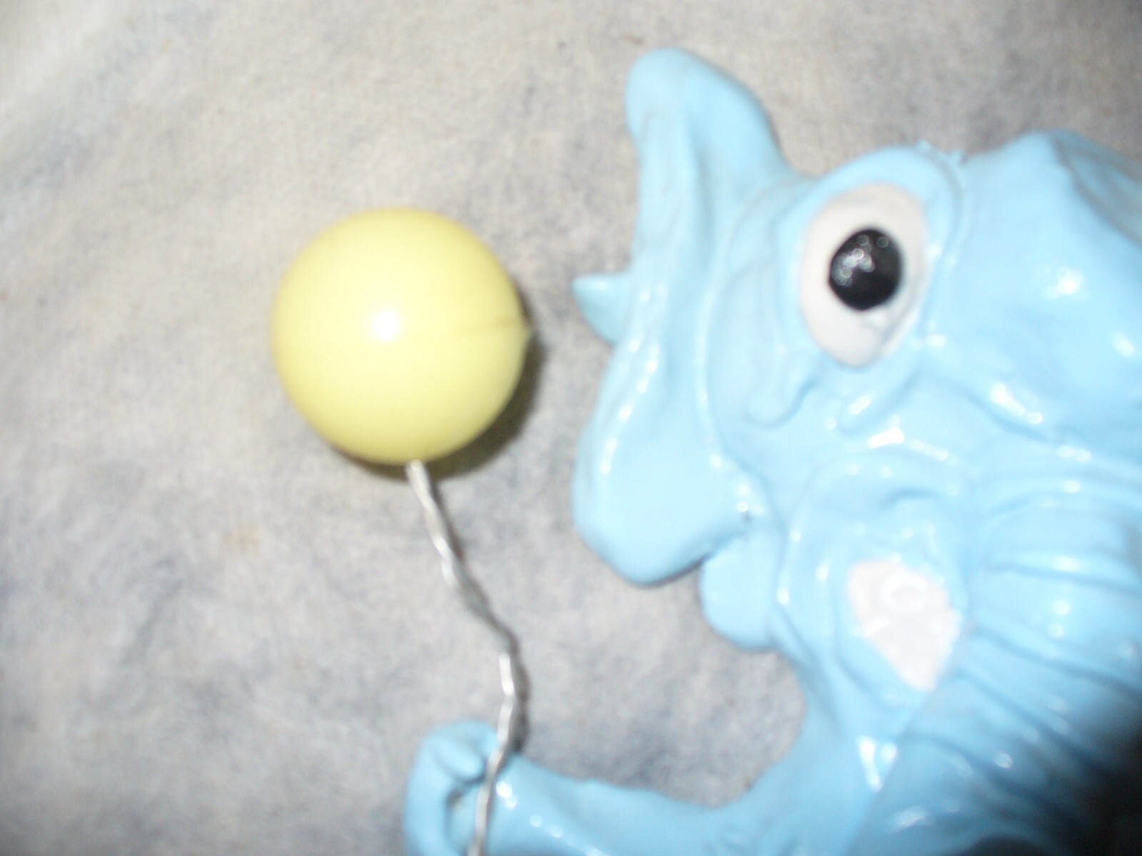 Handmade Resin Cast Baby Blue Elephant with bendable Balloon