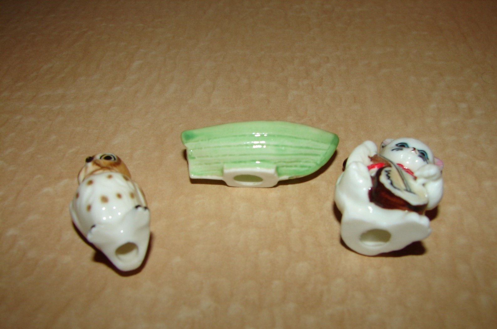 Vintage Mini Bone China Figures Owl and the Pussycat