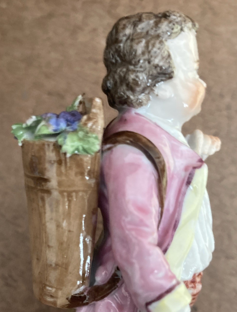 2 Antique Karl Thieme Porcelain Grape Seller Figurines MINT CONDITION!