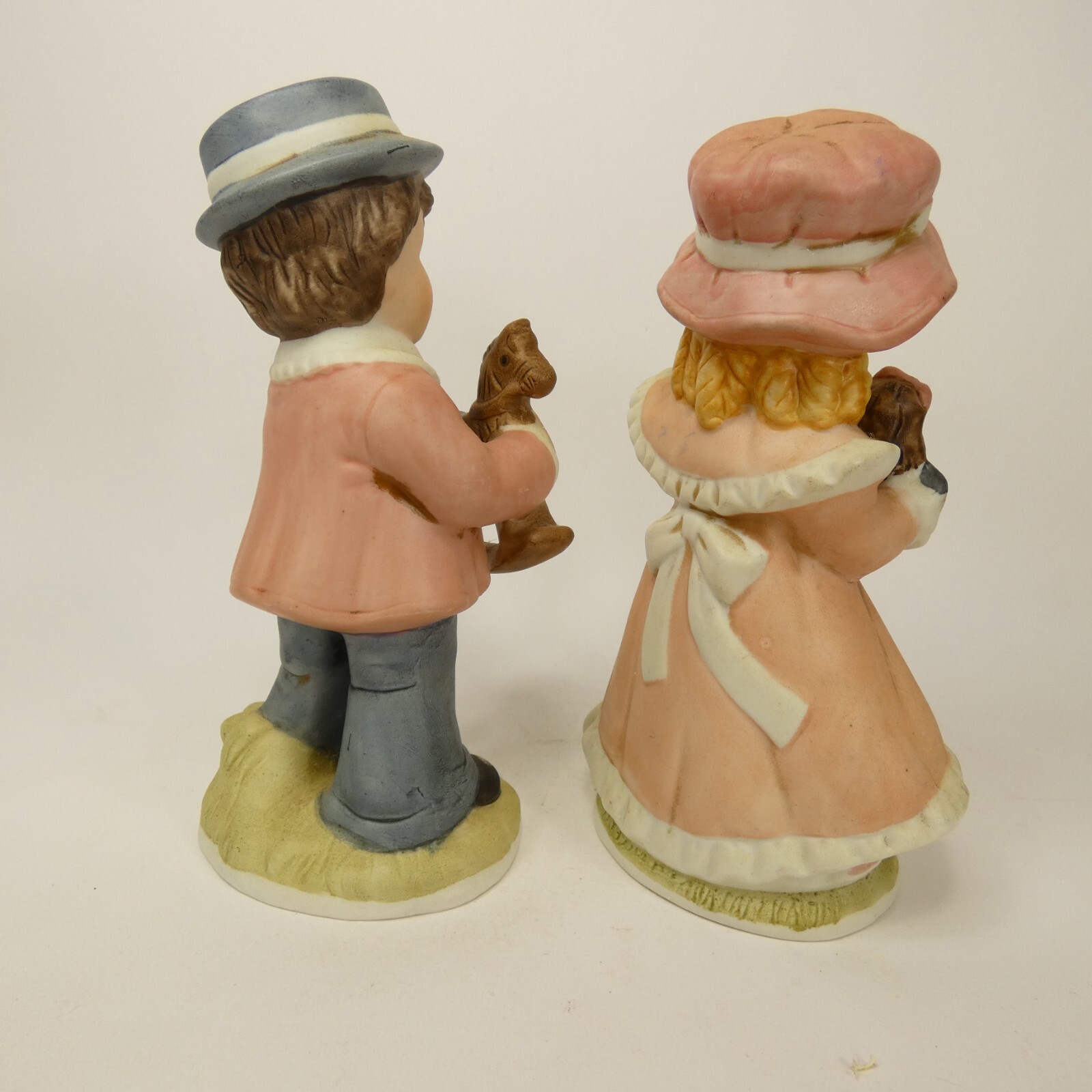 Vintage 1970’s Homco Girl Doll Boy Rocking Horse Toys Figurine #1419 AGJ&L