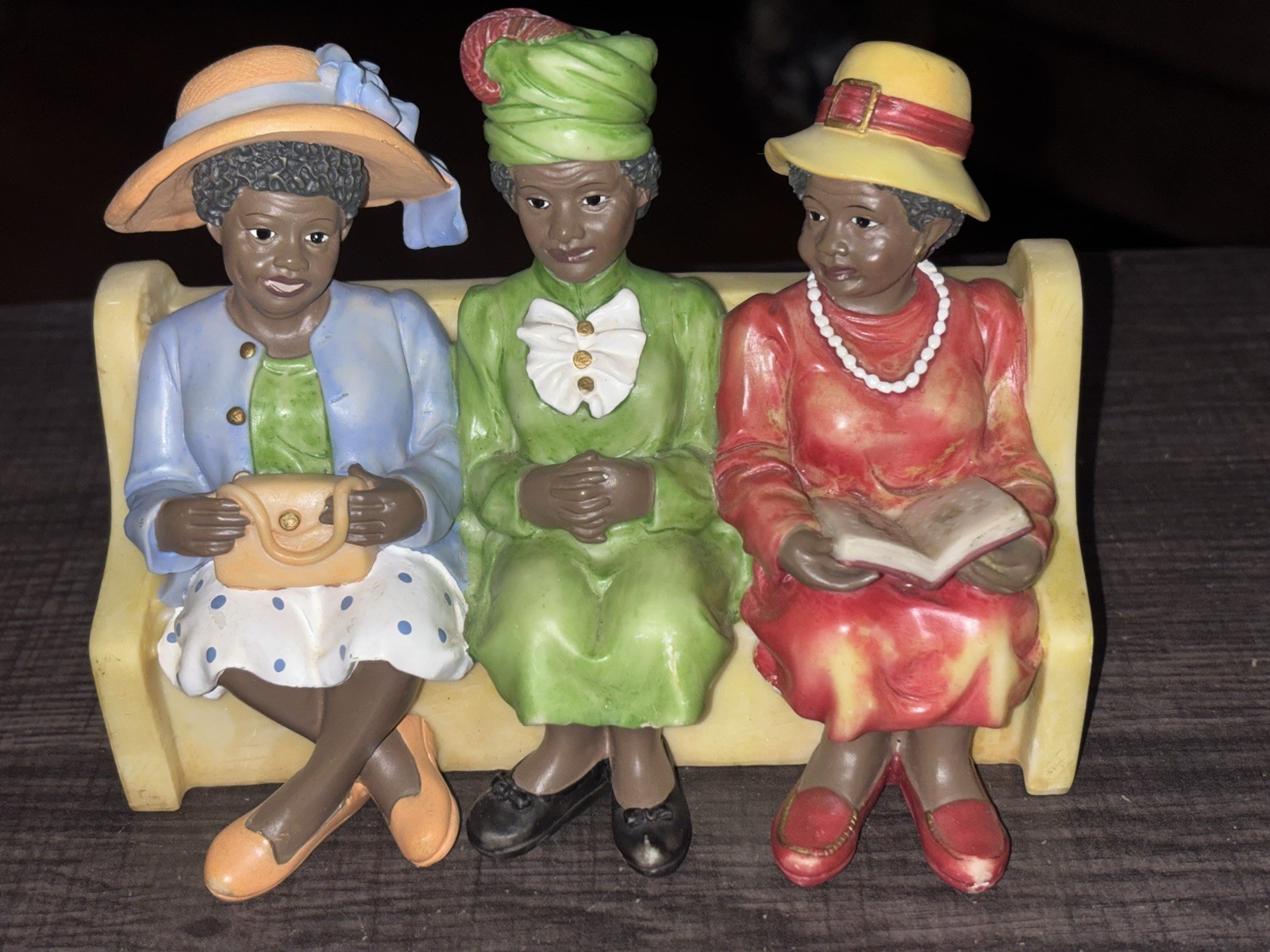 3 UTI Church Collection African American Piano Player Ladies In Pew Statues US14
