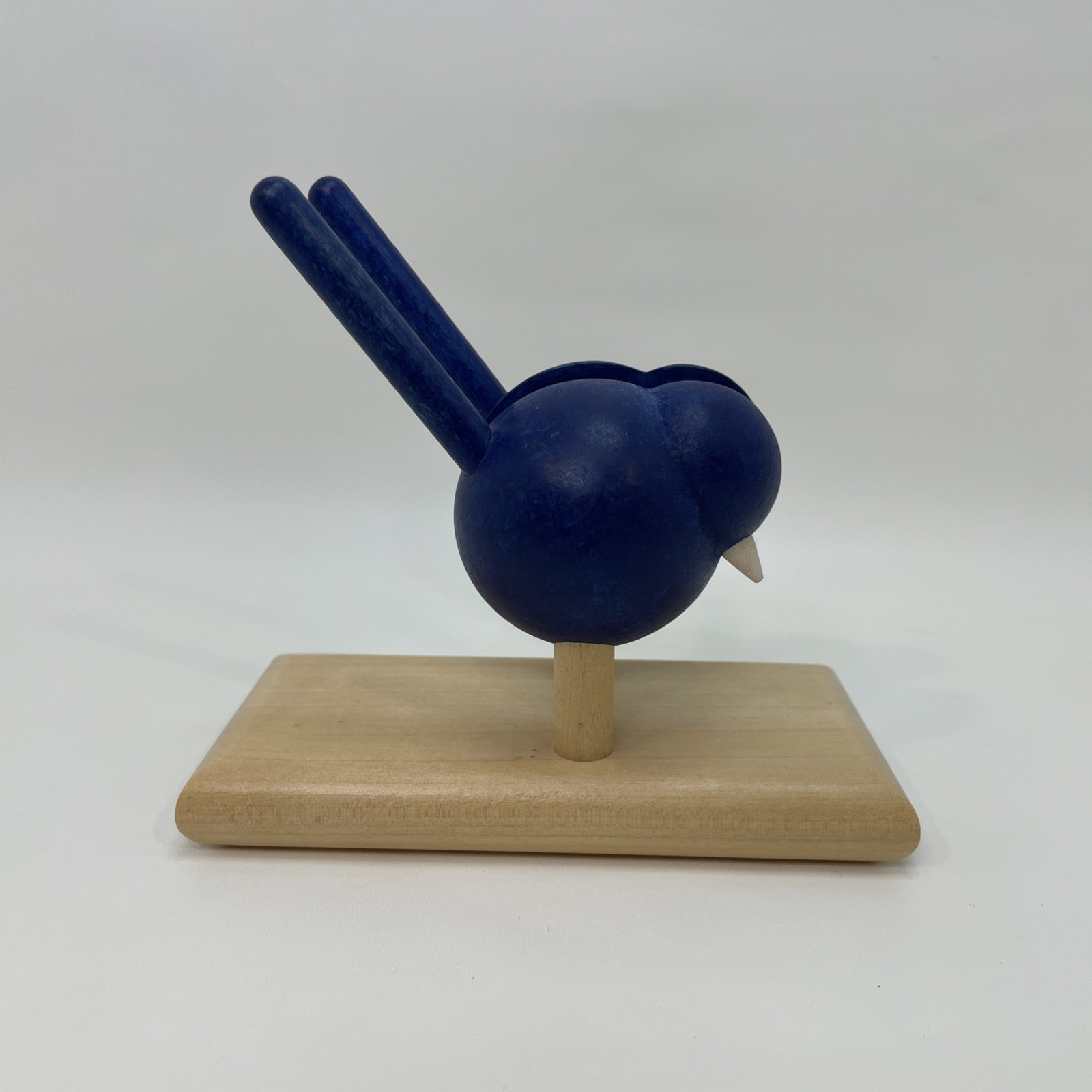 Napkin Holder Wood Bird Blue AARIKKA Finland MCM Functional Art Nature