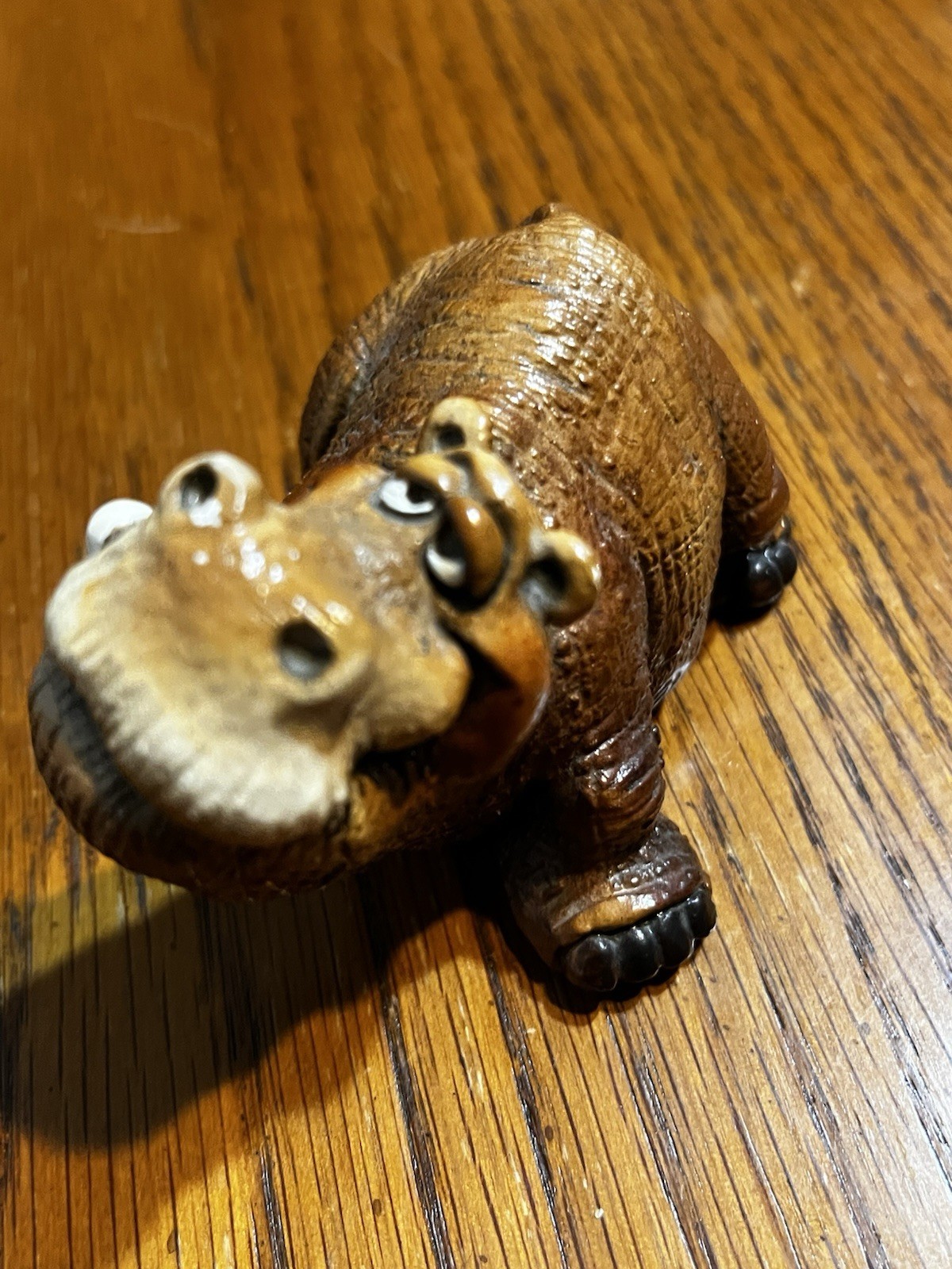 VTG John Rays Beasties Kingdom Hugo Hippo 1986 Resin Figurine House Hippo Granny