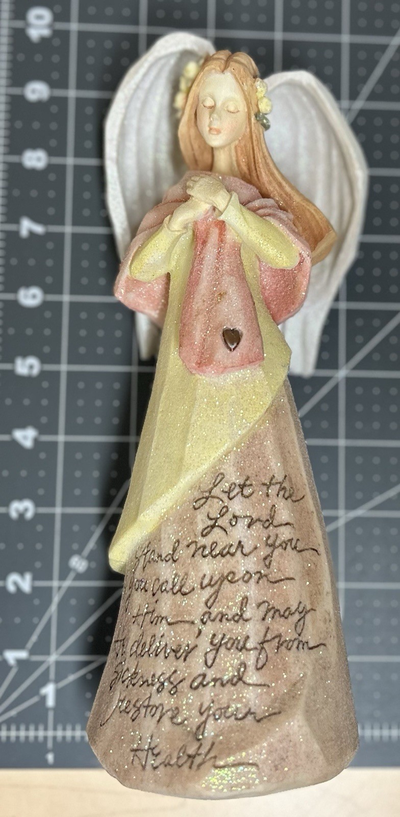 VTG 2004 Enesco Foundations KAREN HAHN Inspirational Health Angel Figurine 9.5”