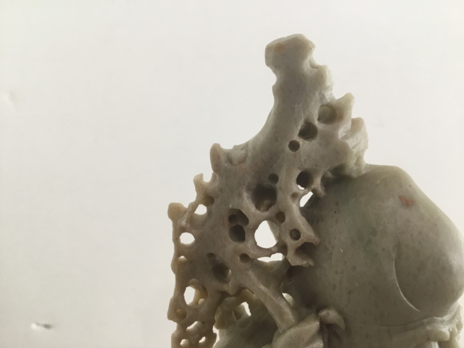 Chinese Figure Hand Carved Soapstone Shou Lao Xing God of Longevity Wisdom 12 in