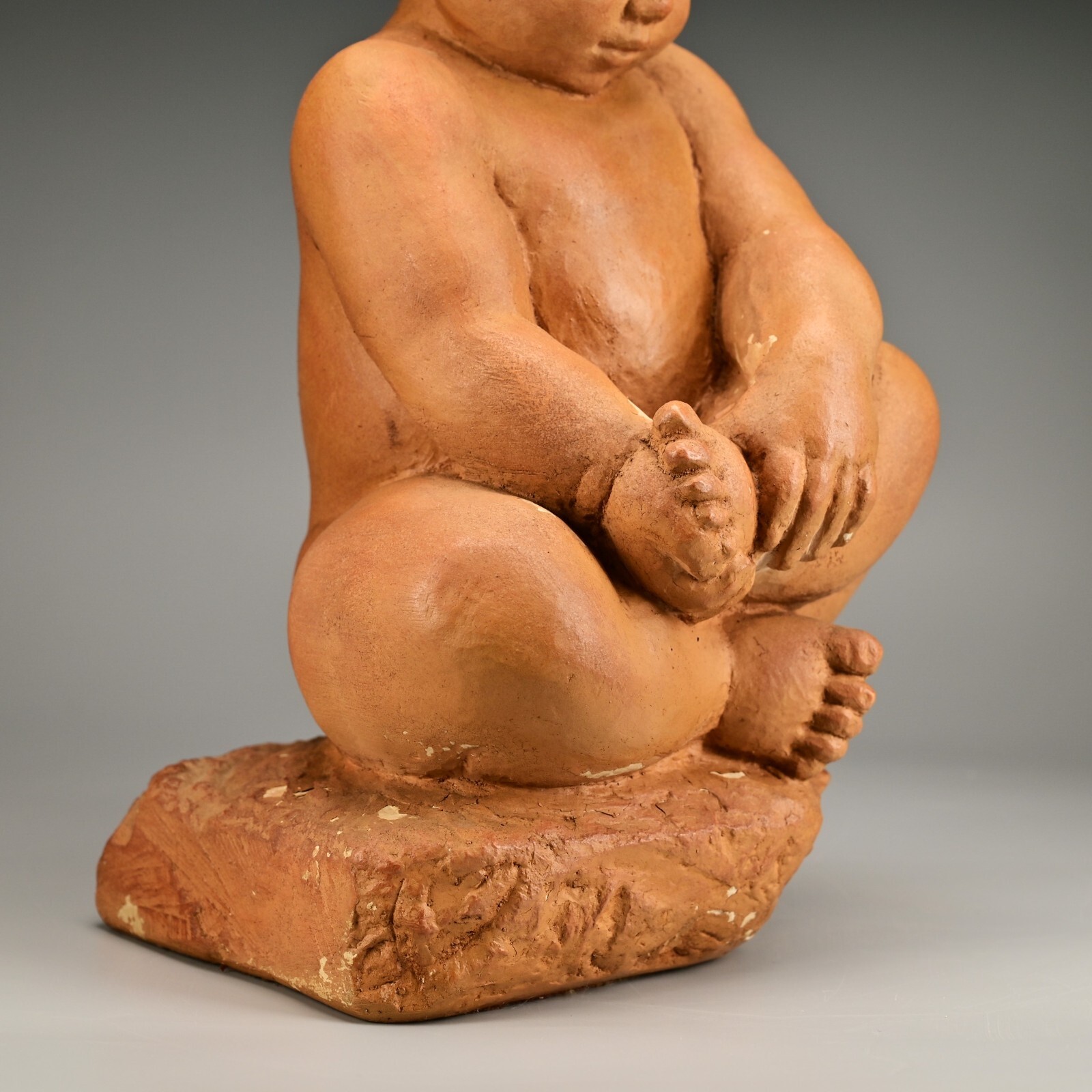 MPI BBW Museum Original Vintage Signed Terracotta Ceramic Baby Statue Sculpture