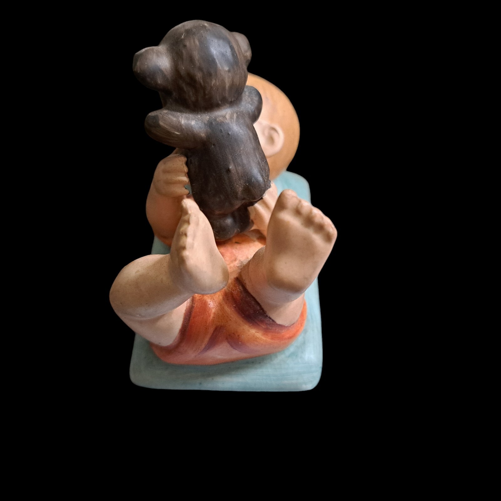 Vintage Baby & Teddy Bear Figurine Porcelain Circa 1940s
