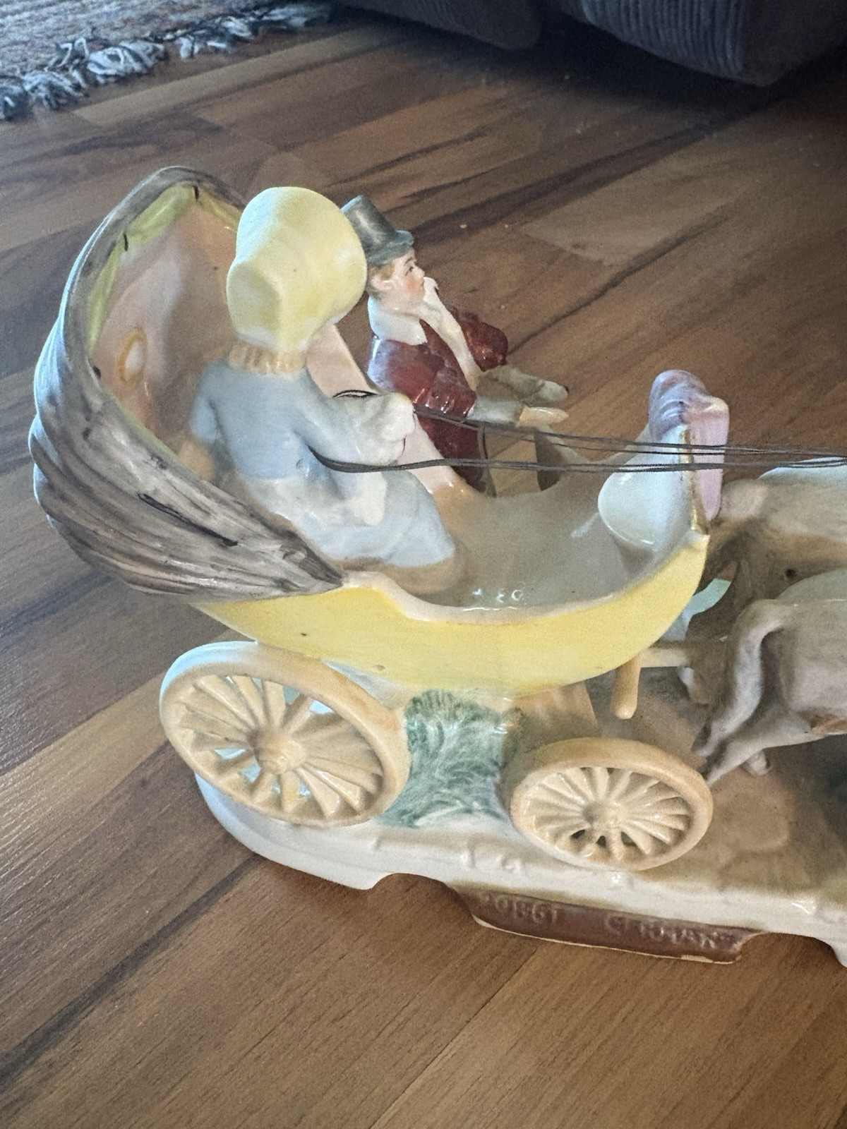 1859 Handmade Victorian Themed 20681 Porcelain Horse and Carriage Figurine.
