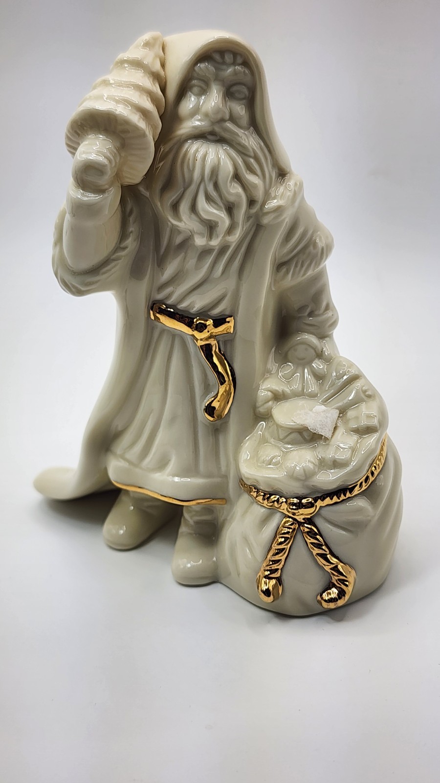 Lenox Classic Kris Kringle Porcelain Santa Figurine Ivory Gold Trim 4.5″