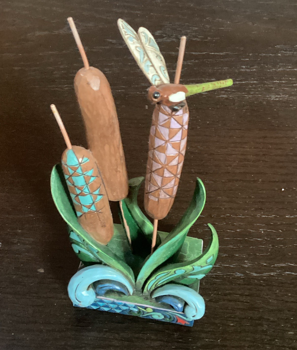 Jim Shore Cattails & Dragonfly Figurine SUMMER BREEZES Enesco 2013 Read HTF