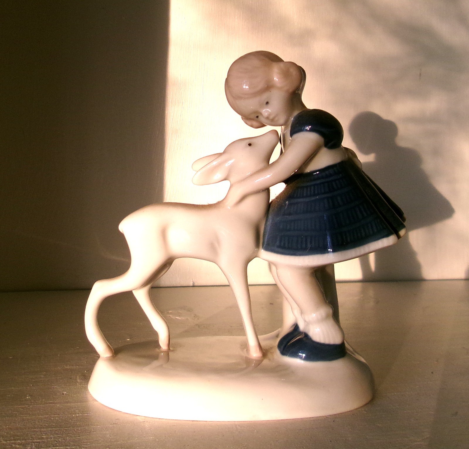 PORCELIAN LOMONOSOV USSR FIGURINE – LITTLE GIRL WITH FAWN
