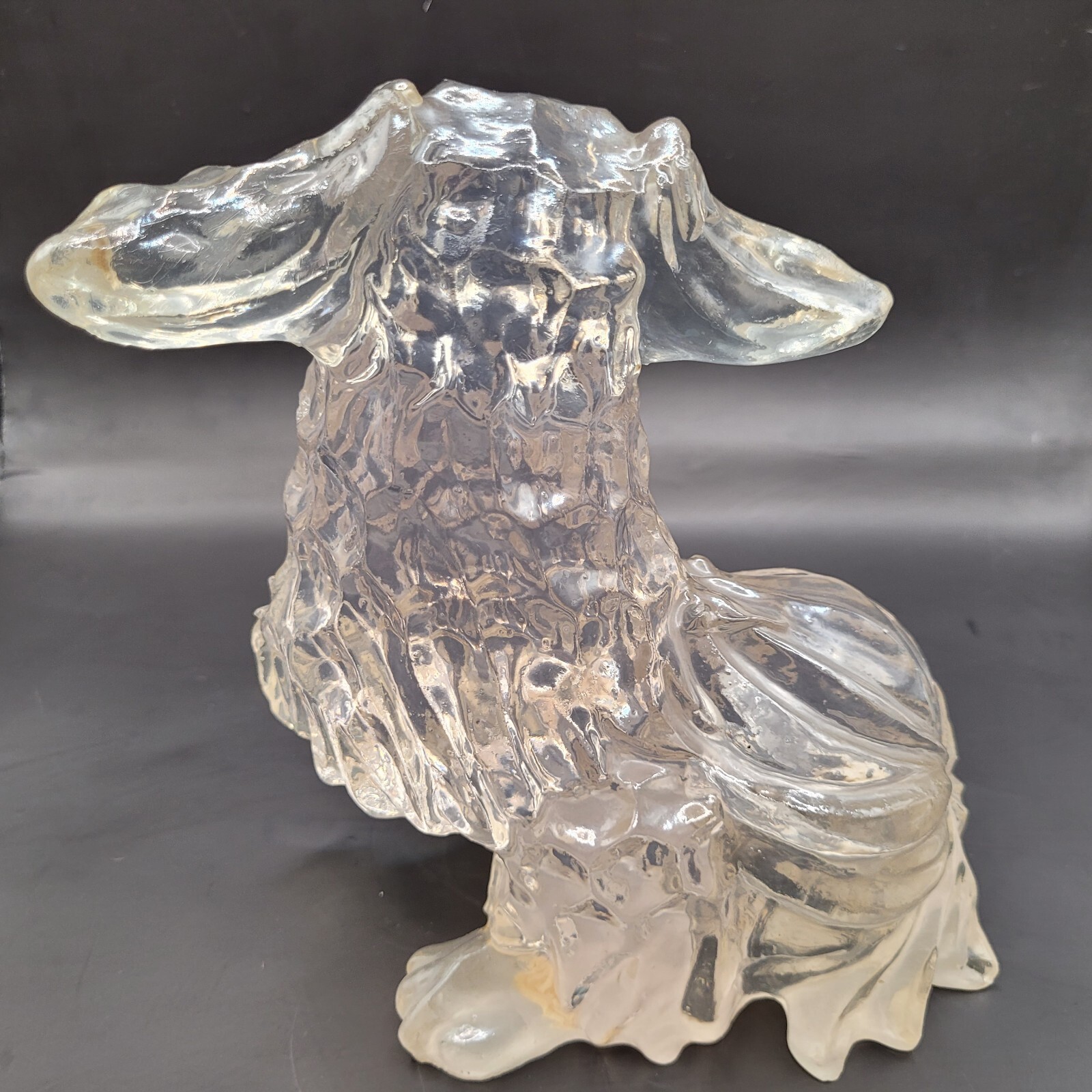 Dorothy Thorpe Clear Resin Pekingese Foo Dog Sculpture Figurine MCM 1960s Mexico