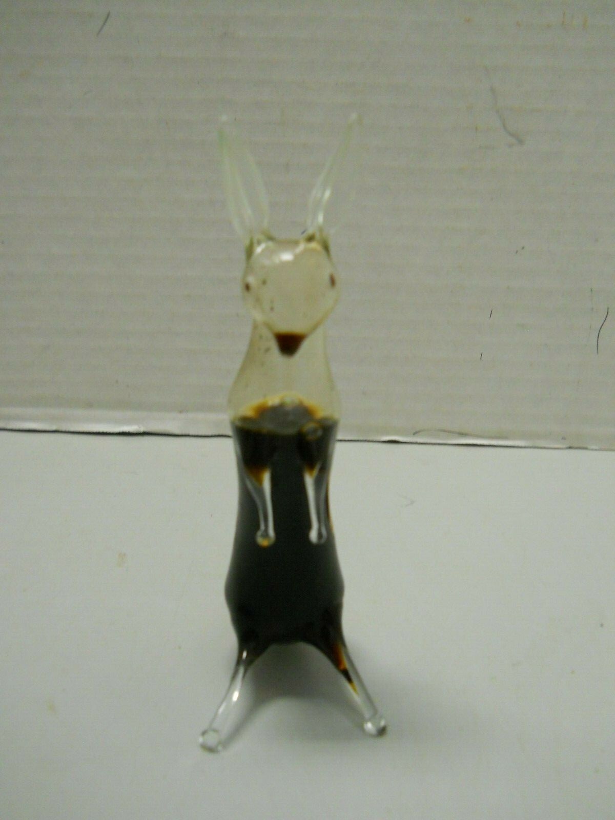 Rynbende Hand Blown Glass Animal Hare Rabbit Figurine Decanter Box EMPTY #1