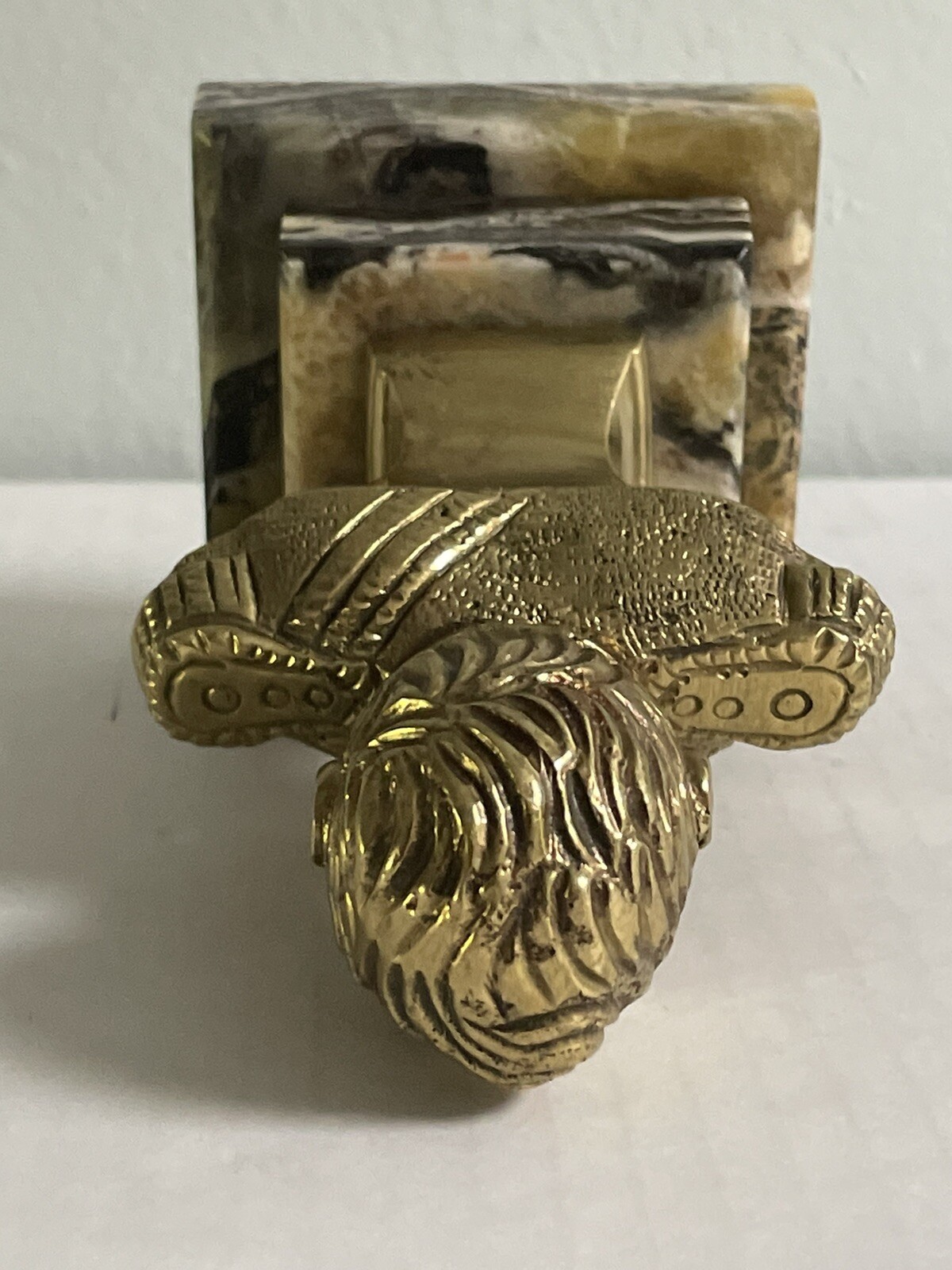 Miniature Brass Bust Of Bernardo O’Higgins Chile On Padded Marble Base *See Pics