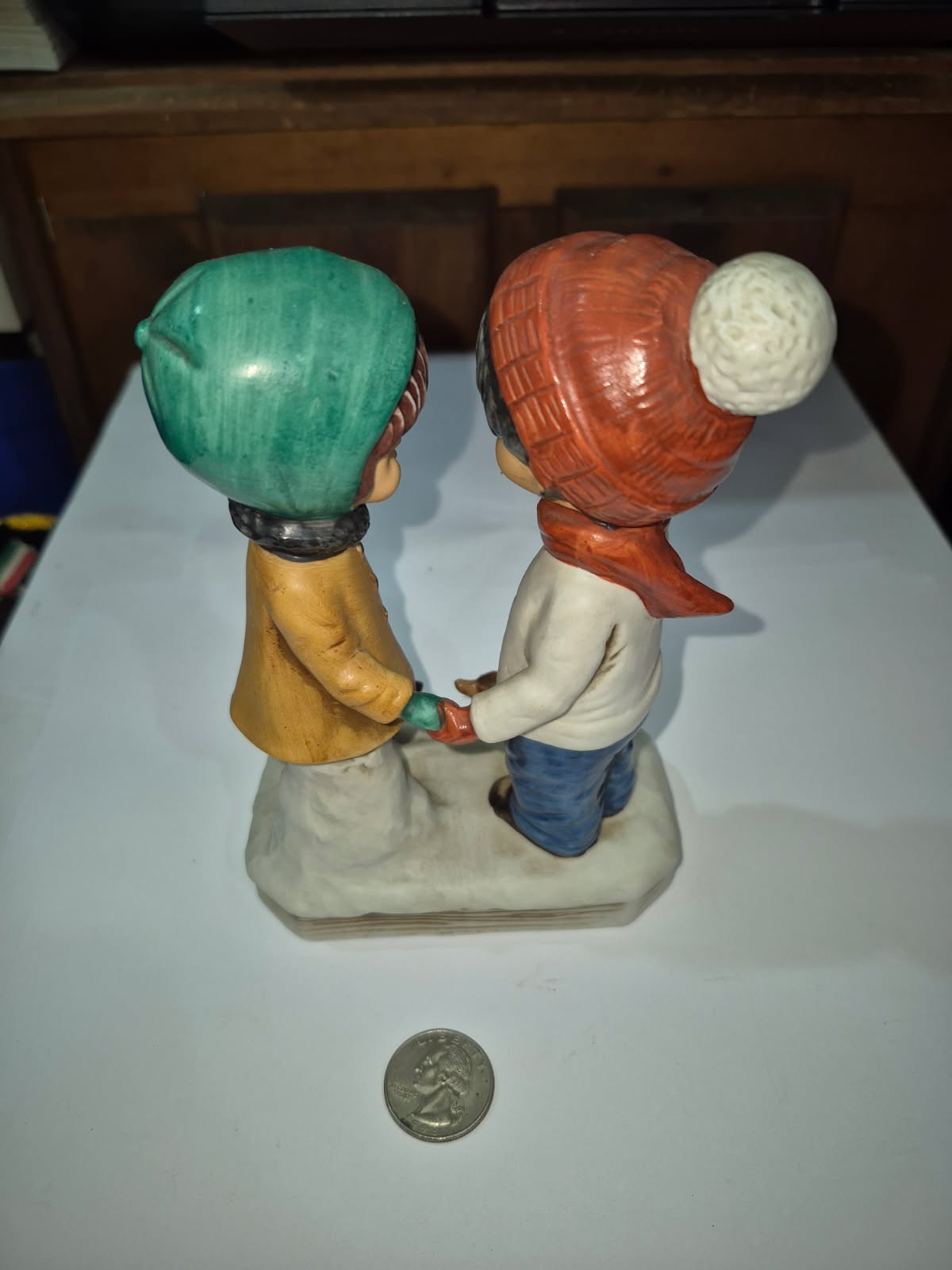 Moppets Gorham Fran Mar Boy Girl Holding Hands with Dogs Japan 7″ 1973 FFF
