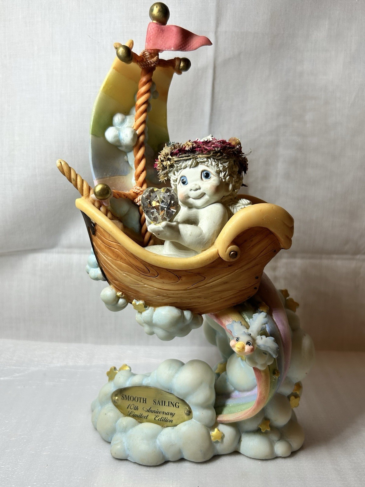 Dreamsicles Smooth Sailing Limited Edition Angel Figurine Signed 2000 10in