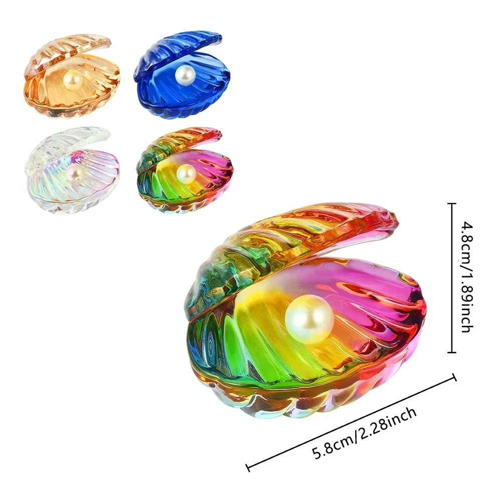 Crystal Seashell Figurine Glass Pearl Ornament Home Decor Gift for Women
